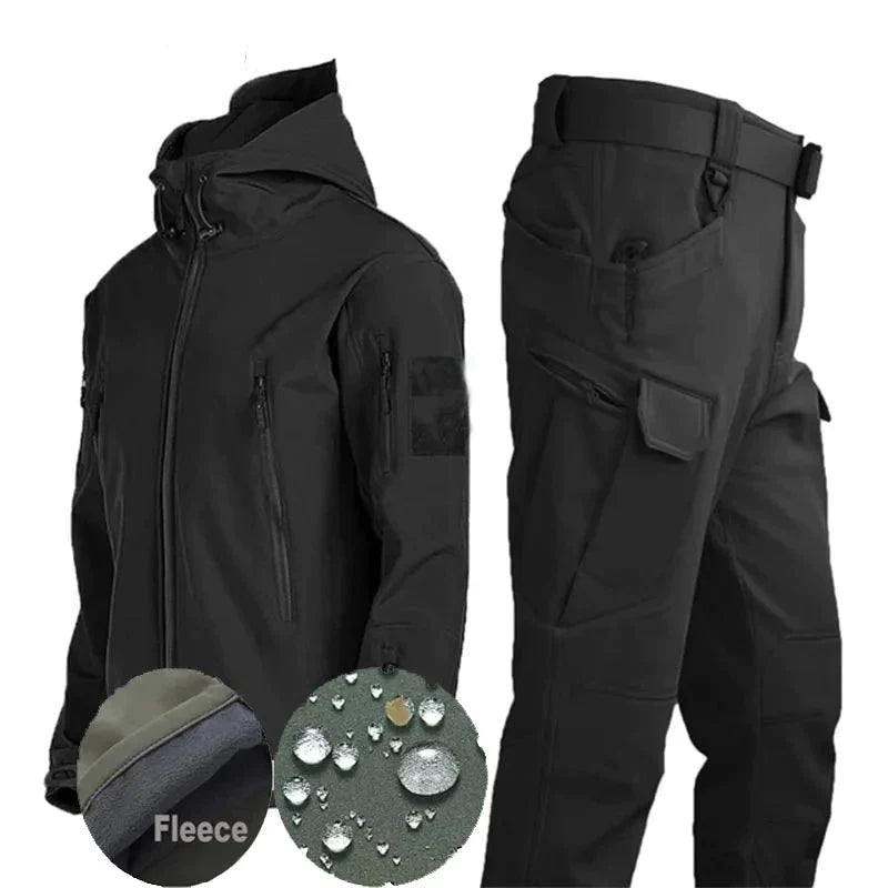 Conjunto militar chaqueta y pantalón táctico multibolsillos - Forro polar