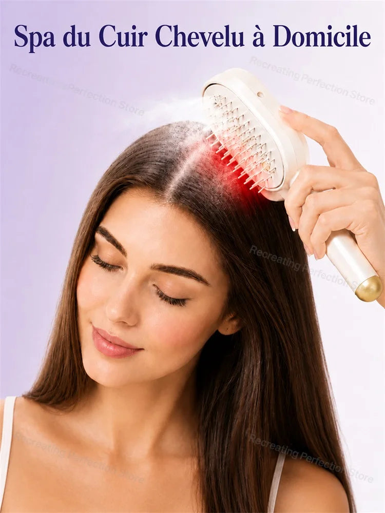 Brosse Lissante Électrique – Brume Fine, Lumière Rouge, Cheveux Secs & Humides