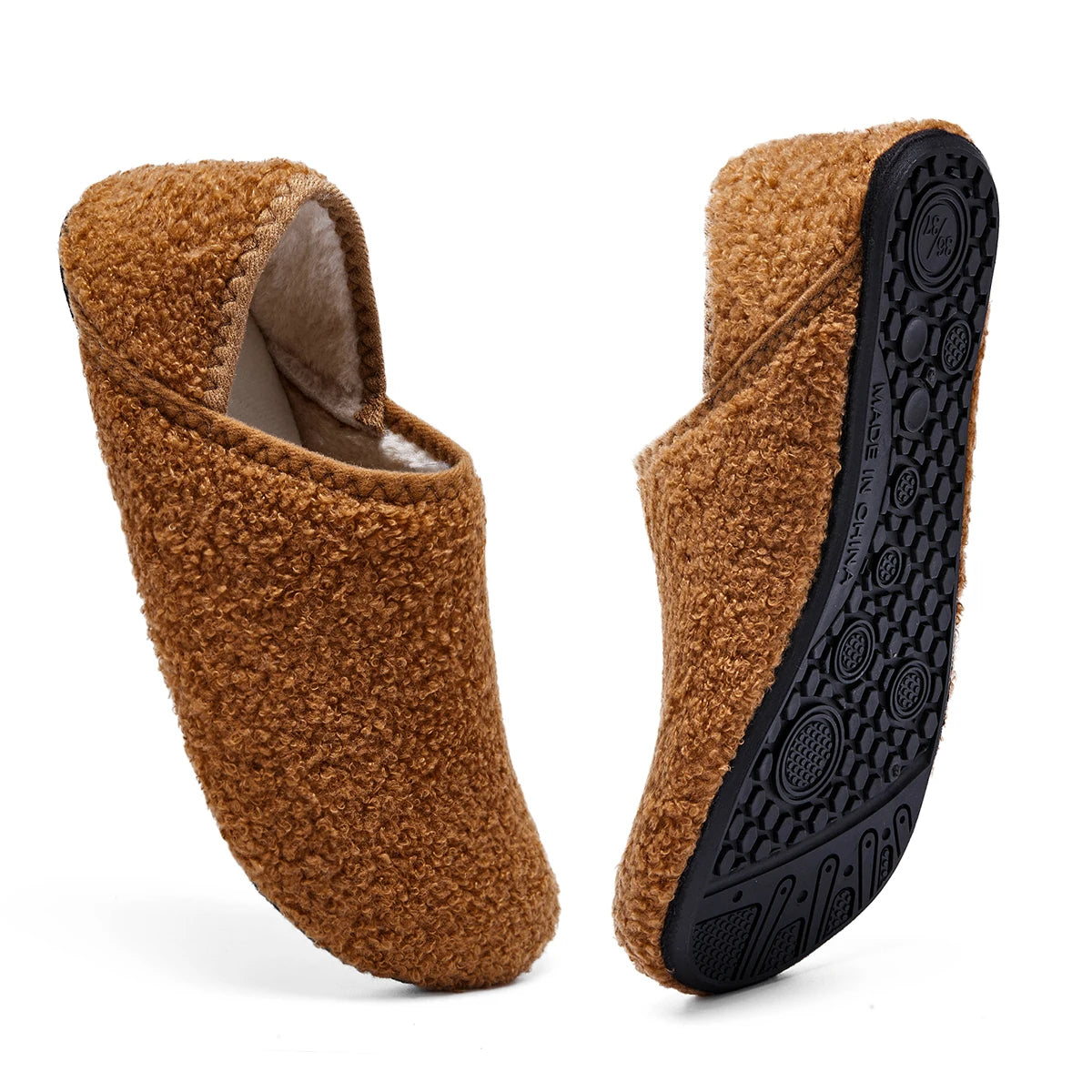 Pantuflas cálidas de algodón antideslizantes para invierno