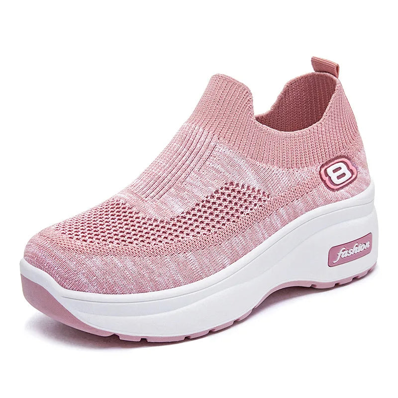 Zapatos de caminar con cuña sin cordones Confort+