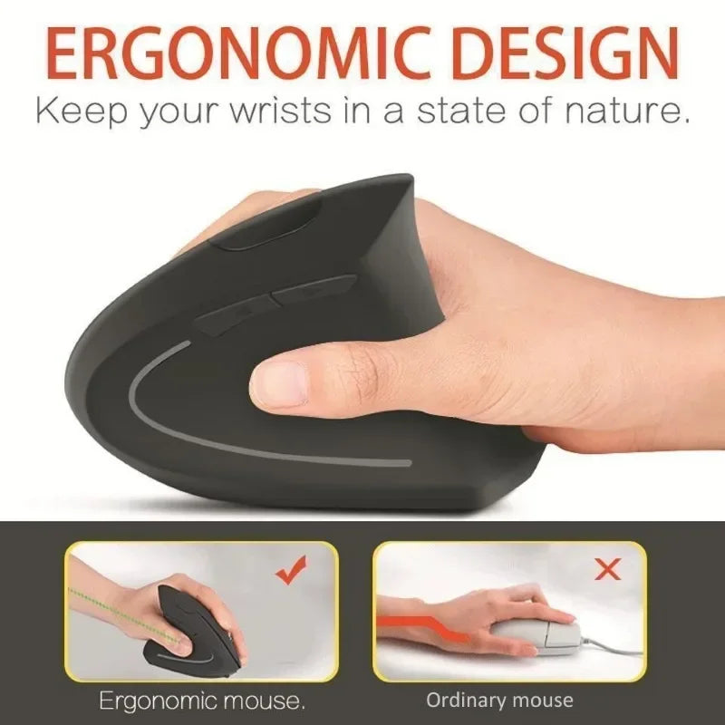 Souris Verticale Sans Fil Ergonomique Anit-douleurs — Confort optimal & Prise en Main Naturelle