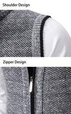 Gilet sans manches à maille col cheminé Homme