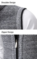 Gilet sans manches à maille col cheminé Homme