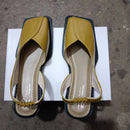 Sandales à talon et bout carré - Cuir PU