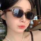 Lunettes de Soleil Pliantes Ovales UV400 – Style Vintage pour Femme + Chiffon OFFERT