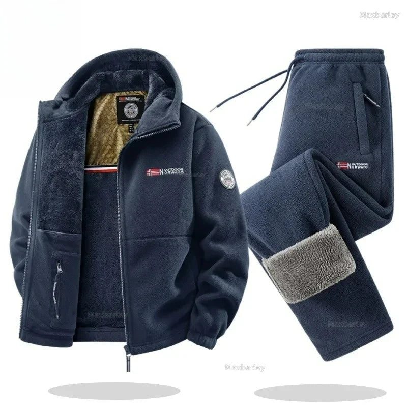Conjunto NORWAY Chaleco con Capucha y Jogging ULTRA cálido de Forro Polar - Hombre