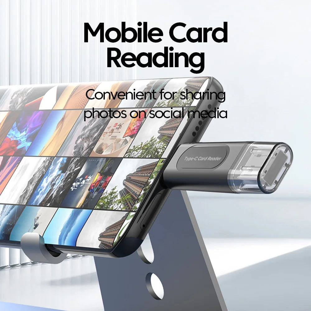 Lecteur de Carte 4 en 1 – USB & Type-C + 1 OFFERT