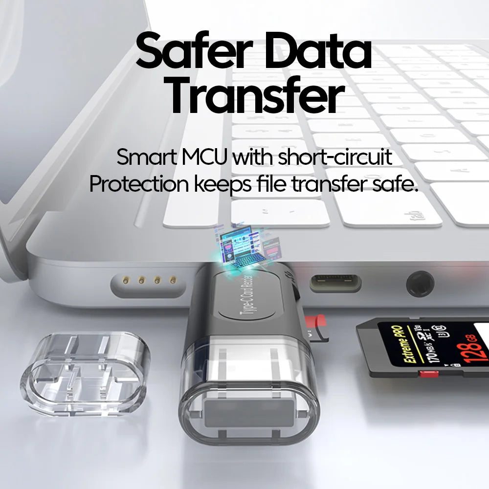 Lecteur de Carte 4 en 1 – USB & Type-C + 1 OFFERT