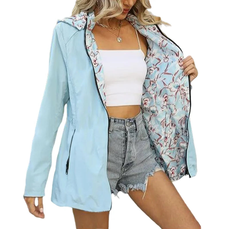 Impermeable Reversible con Capucha - Mujer