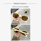 Lunettes de Soleil Pliantes Ovales UV400 – Style Vintage pour Femme + Chiffon OFFERT