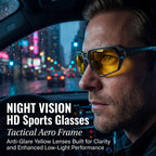 Lunettes de Conduite de Nuit Polarisées Anti-Éblouissement – Protection UV400, Branches Antidérapantes + Étui OFFERT