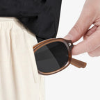 Lunettes de Soleil Pliantes Ovales UV400 – Style Vintage pour Femme + Chiffon OFFERT