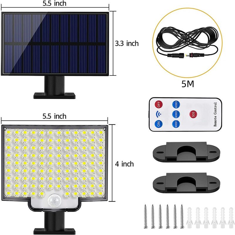 Lampe solaire 228 LED avec détecteur de mouvement 1 Achetée = 1 OFFERTE