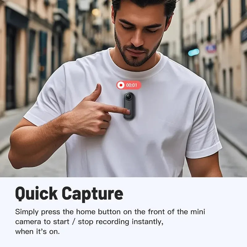 Mini Caméra Sport Full HD WiFi – Caméra d’Action pour Casque, Moto et Guidon avec Batterie Intégrée
