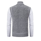 Gilet sans manches à maille col cheminé Homme