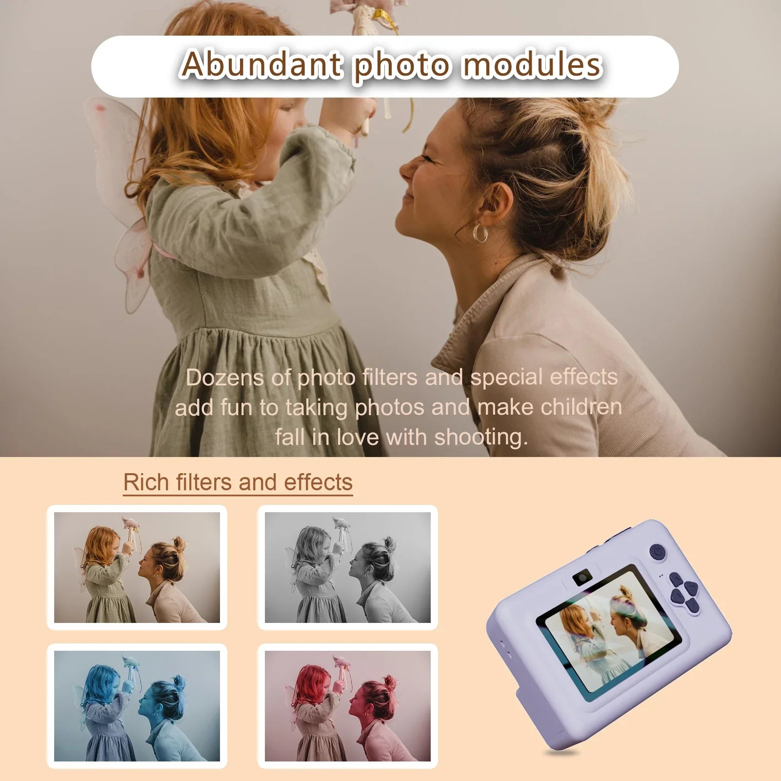 Appareil photo numérique instantané pour enfants