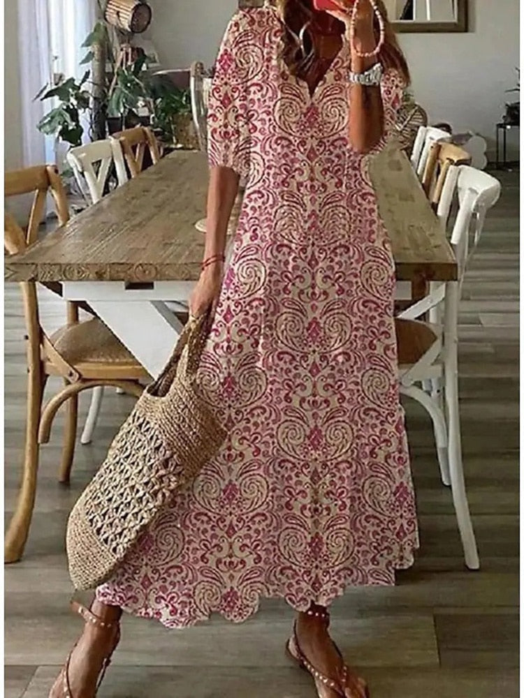 Vestido Largo de Verano Estampado Floral