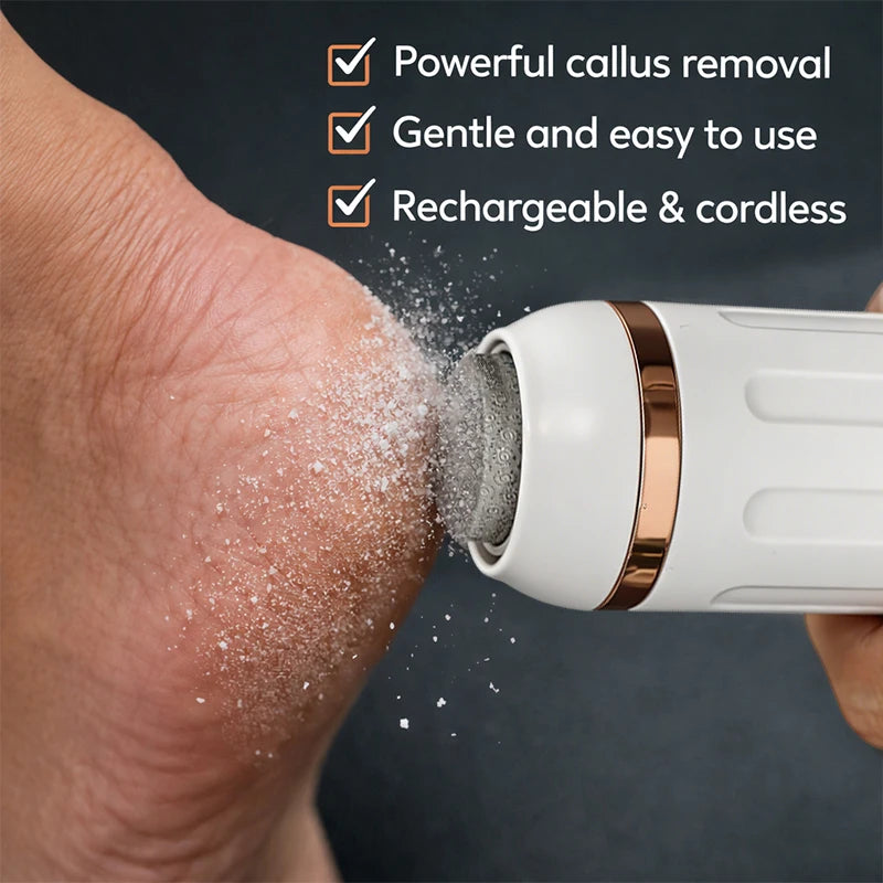 Râpe Électrique Anti-Callosités pour Pieds – Élimine Peaux Mortes et Corne - 3 Têtes Interchangeables OFFERTES