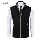 Gilet sans manches à maille col cheminé Homme