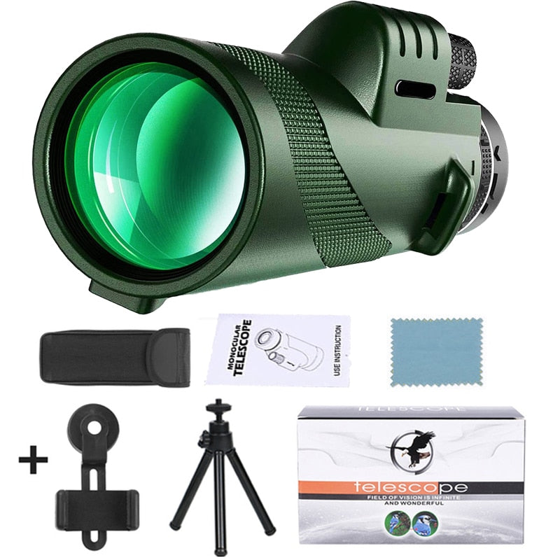 Potente telescopio monocular 80x100 HD