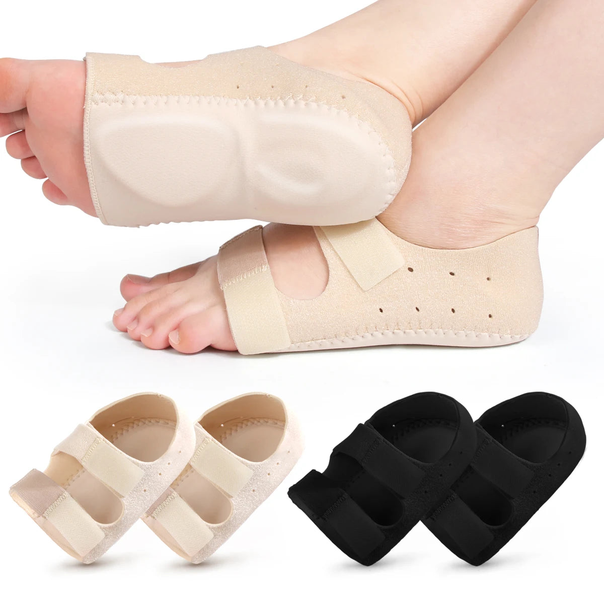 Support talon en gel réglable — amorti anti-choc, soulagement fasciite plantaire