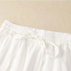 Pantalon Rétro en Coton & Lin Ample Femme - Mi-Saison
