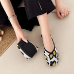 Ballerines Femme en Maille Légère à Bout Carré & Motifs – Semelles Souples