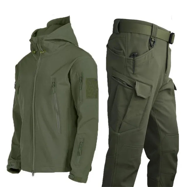 Conjunto militar chaqueta y pantalón táctico multibolsillos - Forro polar