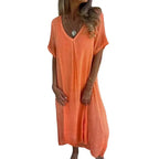 Robe Vintage d'Été en Lin & Coton Fluide et Légère