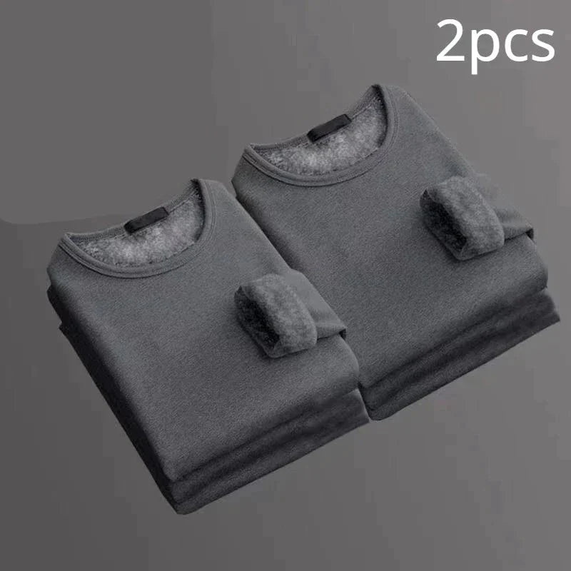 Lote de 2 camisetas térmicas de manga larga con forro polar - Hombre