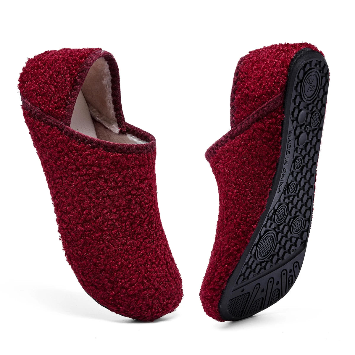 Pantuflas cálidas de algodón antideslizantes para invierno