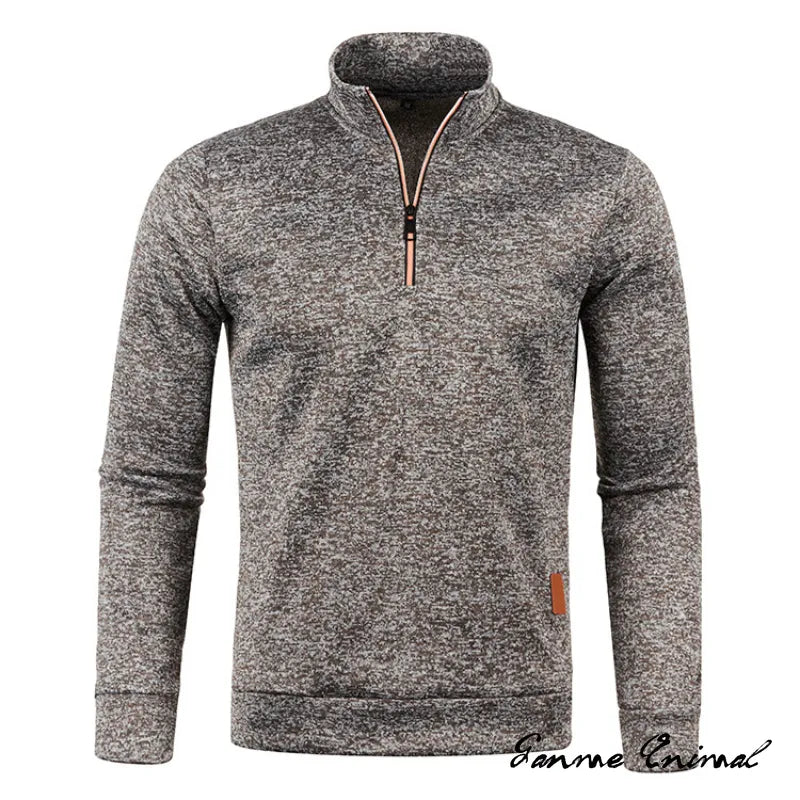 Suéter de cuello alto con cremallera para hombre