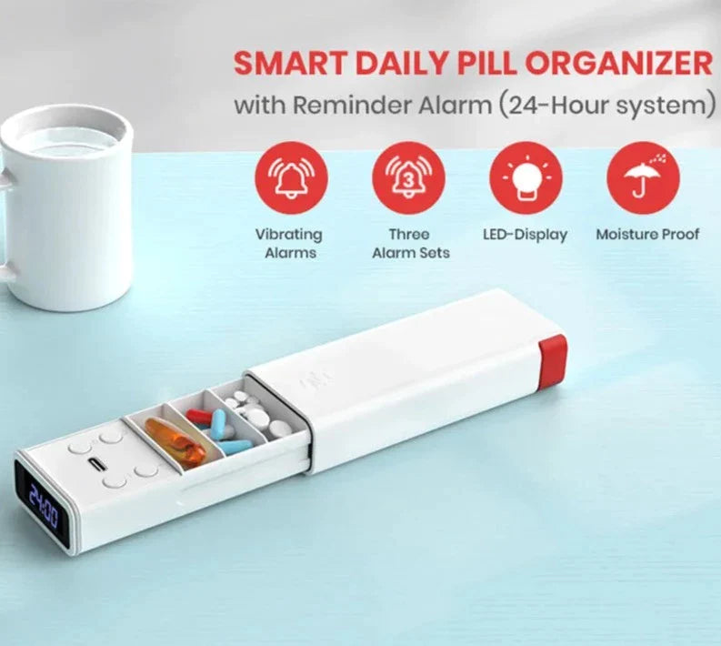 Pilulier intelligent avec 3 alarmes - Affichage LED