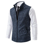 Gilet sans manches à maille col cheminé Homme