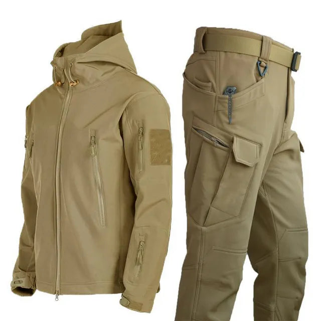 Conjunto militar chaqueta y pantalón táctico multibolsillos - Forro polar