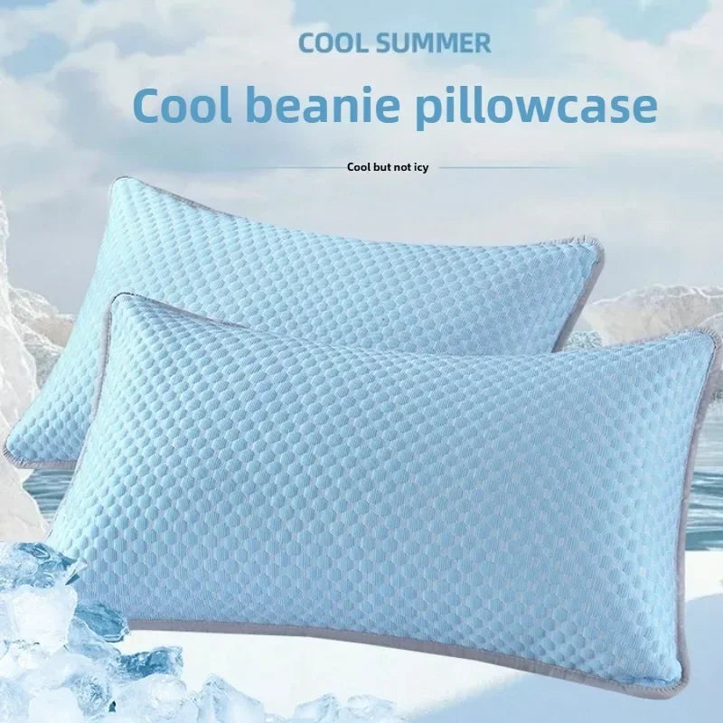 Taie d’Oreiller Rafraîchissante 48 × 74 cm – Housse Effet Soie Glacée Lavable pour l’Été (Sans Oreiller)
