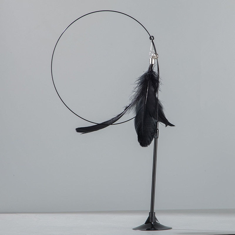 Suction-Cup Feather Teaser Wand