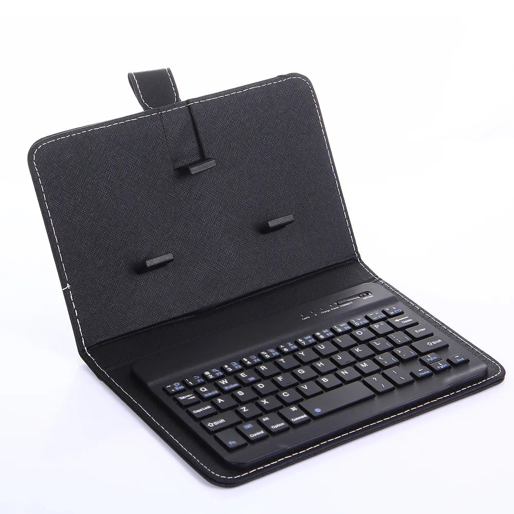 Mini teclado inalámbrico Bluetooth para Smartphone - Con funda de cuero de PU