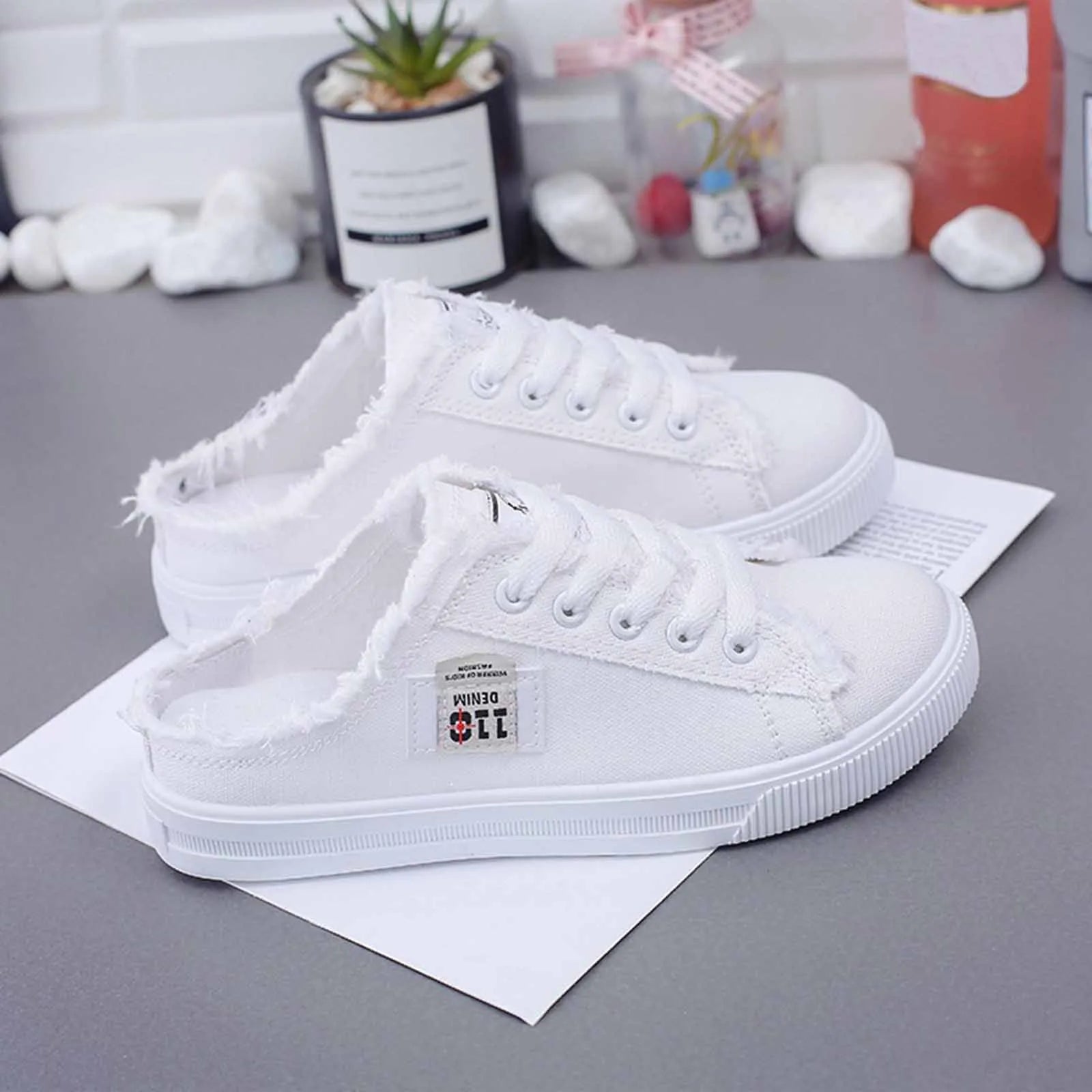 Basket Slip-on en Toile Légère - Femme