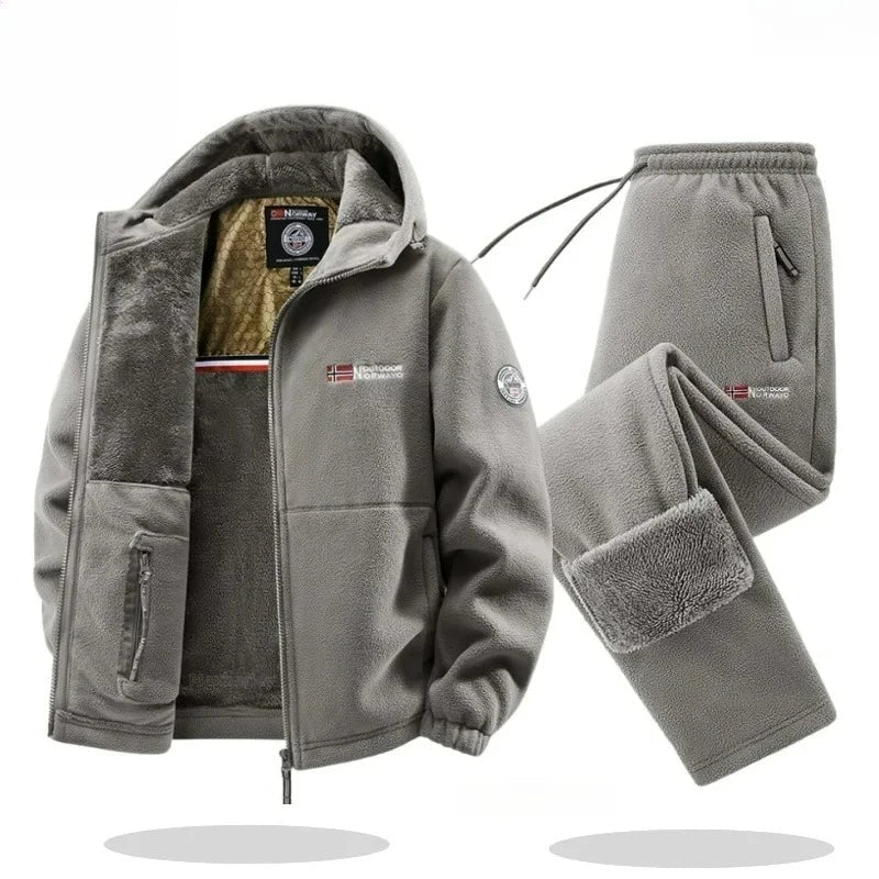 Conjunto NORWAY Chaleco con Capucha y Jogging ULTRA cálido de Forro Polar - Hombre