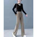 Pantalon en velours côtelé ample Femme - Intérieur fourrure