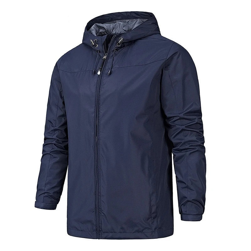 Chaqueta impermeable con capucha para hombre