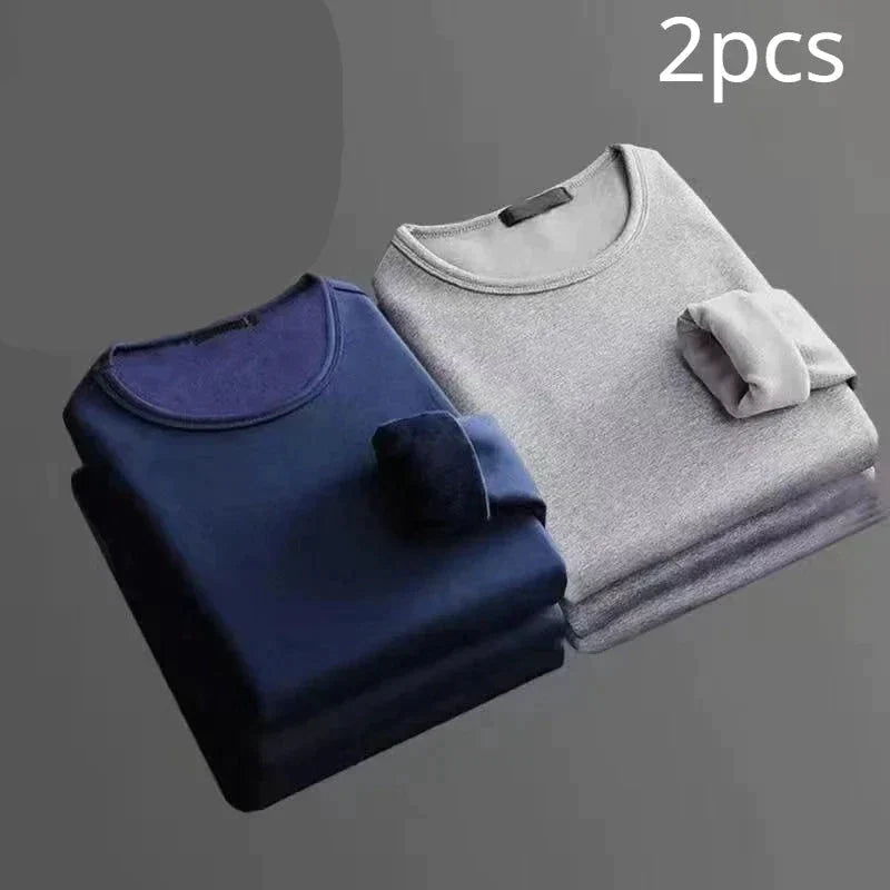 Lote de 2 camisetas térmicas de manga larga con forro polar - Hombre