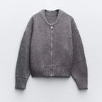 Gilet style blouson aviateur en maille zippé