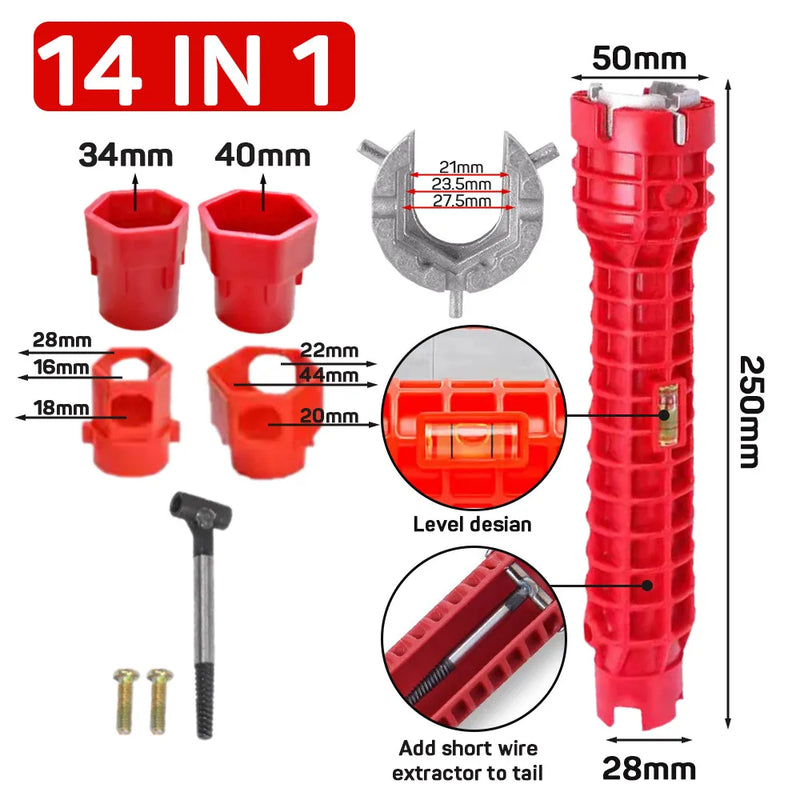 Clé Magique pour Installation de robinet et évier 14 EN 1