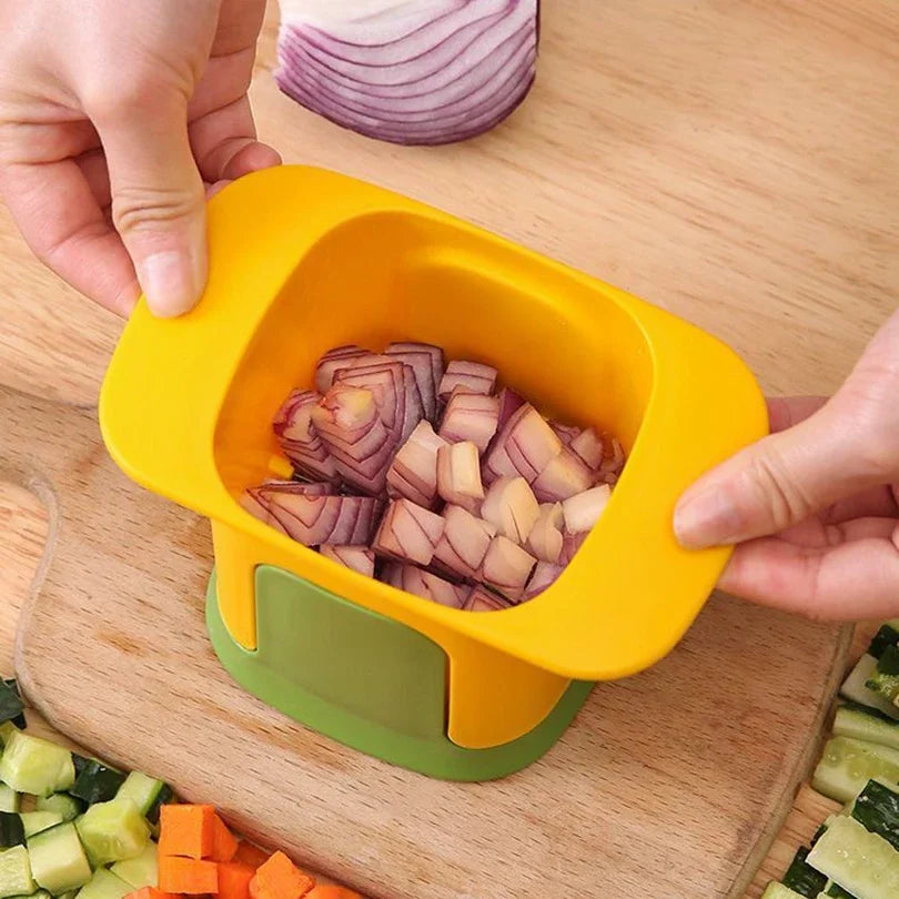 Hachoir à légumes multifonctionnel en plastique - coupe-frites & dés d'oignon rapide
