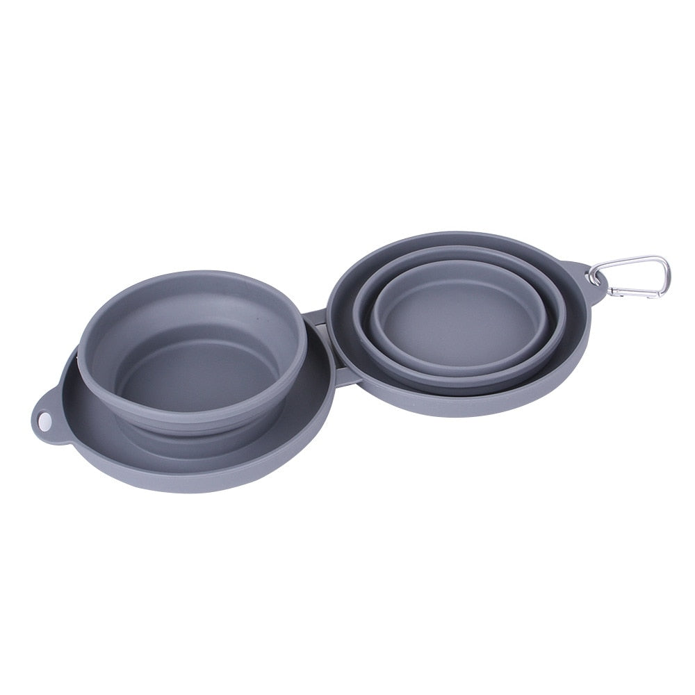 Collapsible Double Travel Bowl