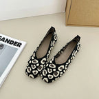 Ballerines Femme en Maille Légère à Bout Carré & Motifs – Semelles Souples