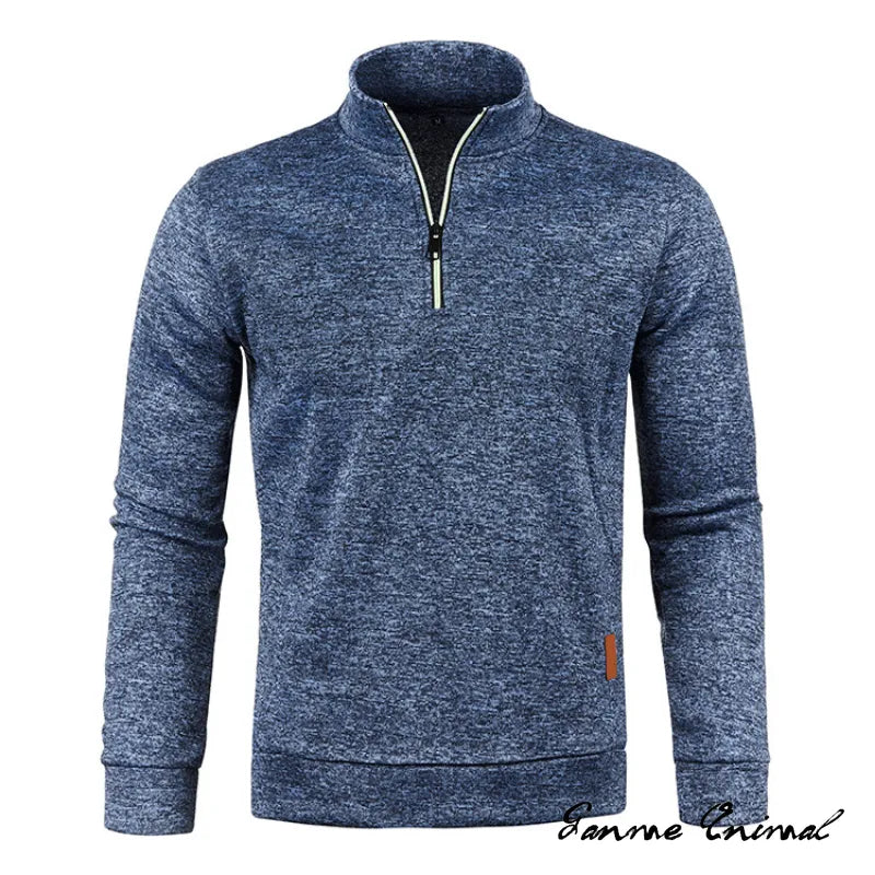 Suéter de cuello alto con cremallera para hombre