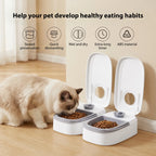 Distributeur Automatique de Nourriture Chat & Chien – Minuterie 48H, 2 Gamelles de 350ML